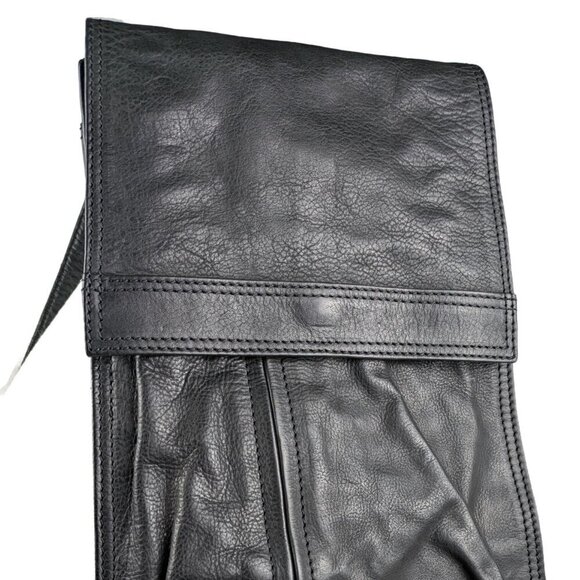 Rock, Paper, Scissors Black Leather Messenger Sling bag Crossbody NWT - Picture 2 of 13